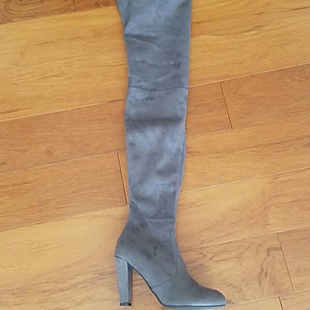 Over the knee suede boots